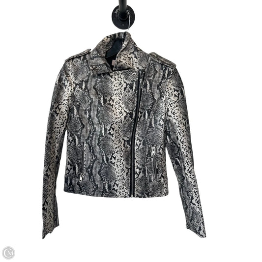Jacket Moto By Philosophy In Snakeskin Print, Size: M