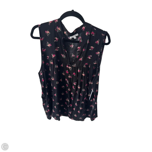 Top Sleeveless By Maurices In Black & Pink, Size: Xxl