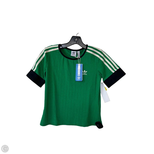 Athletic Top Short Sleeve By Adidas In Green, Size: Xs