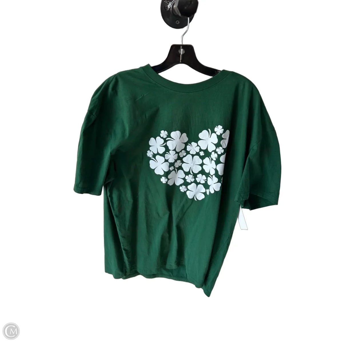 Top Short Sleeve Basic By Cme In Green & White, Size: 2x