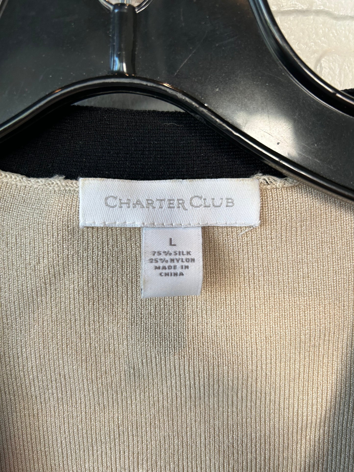 Sweater By Charter Club In Tan, Size: L