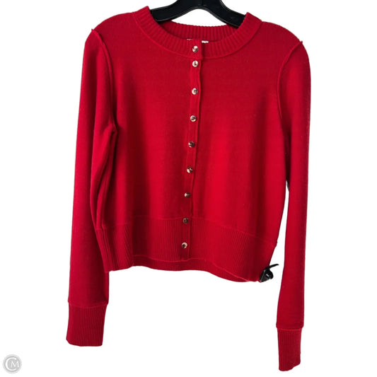 Sweater Cardigan Designer By Jason Wu In Red, Size: M