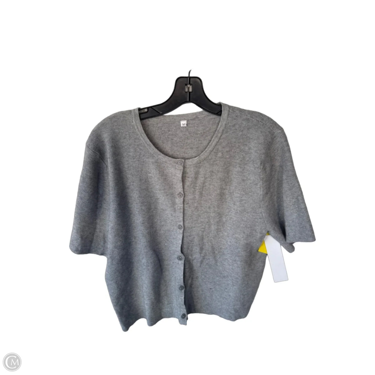 Sweater Short Sleeve By Cme In Grey, Size: M