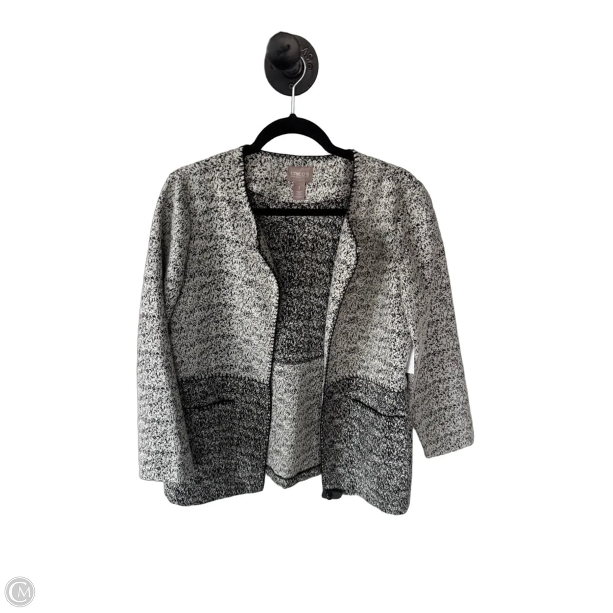 Blazer By Chicos In Black & White, Size: M