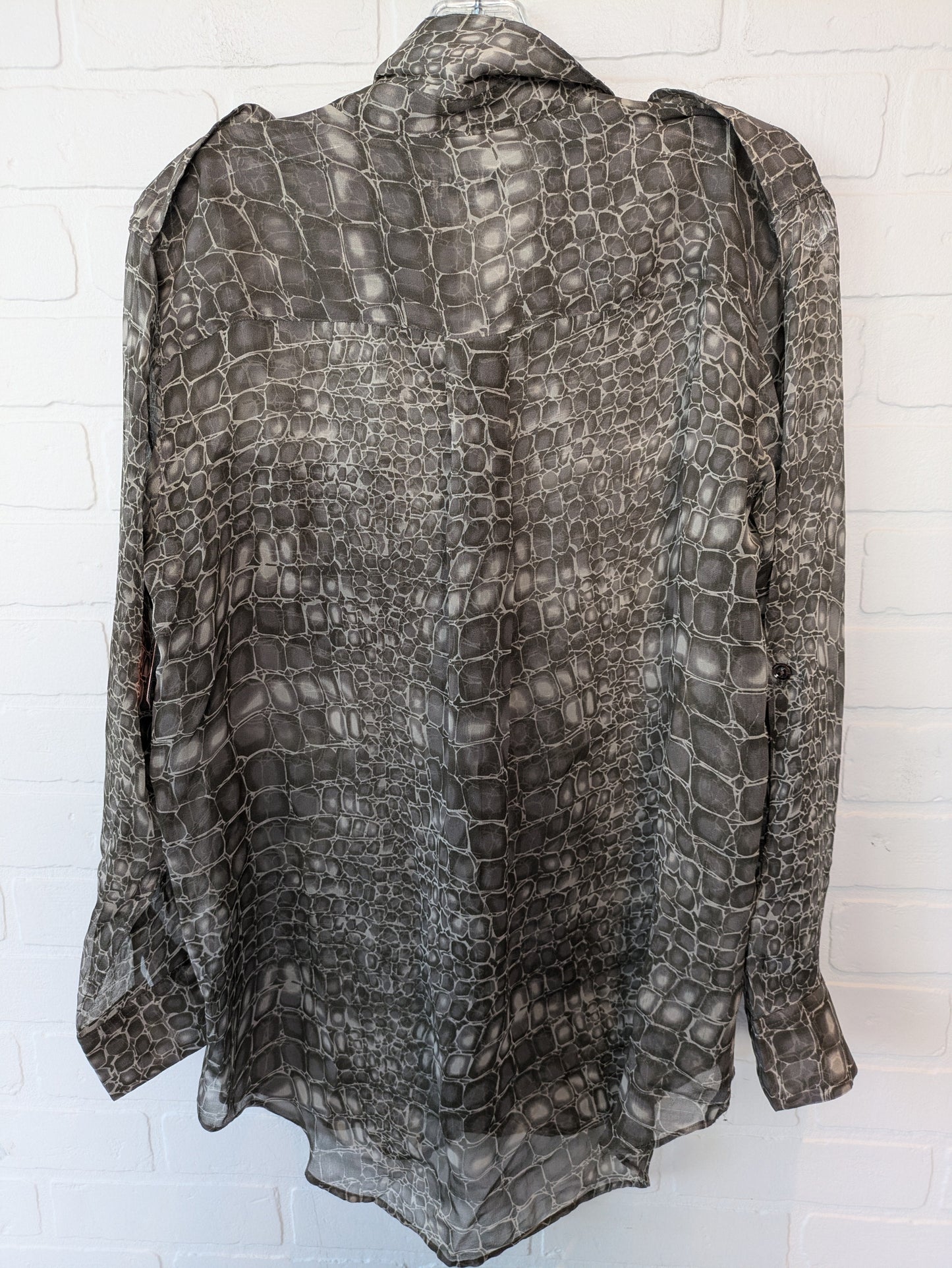 Snakeskin Print Top Long Sleeve Equipment, Size S