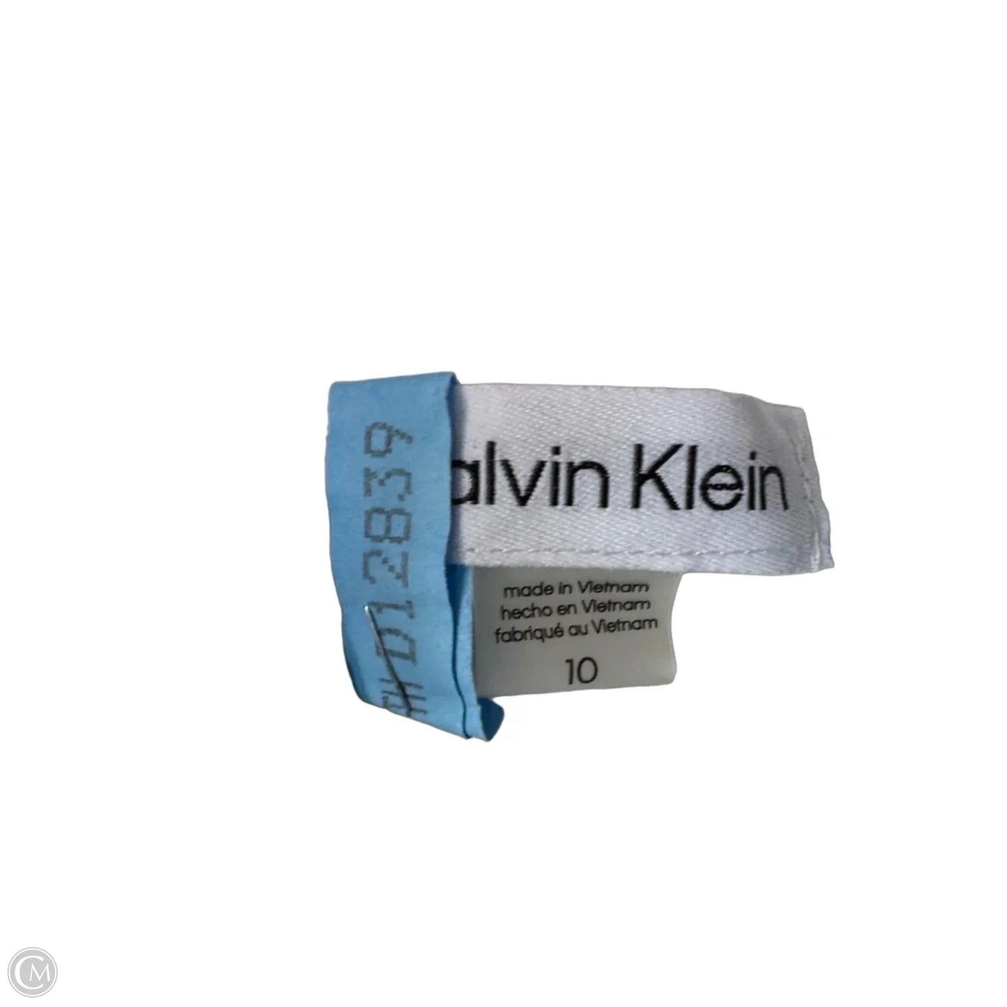 Dress Casual Midi By Calvin Klein In Blue & White, Size: M
