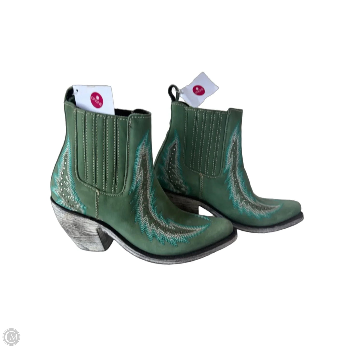 Boots Western By LIBERTY BLACK In Green & White, Size: 6.5