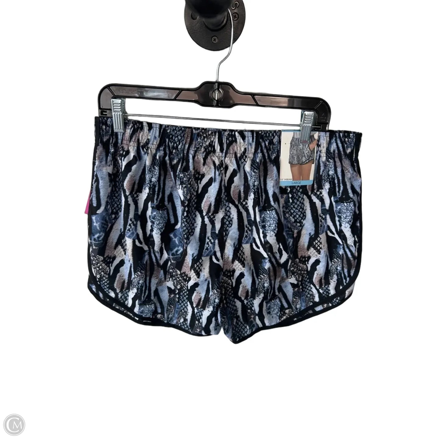 Athletic Shorts By Calvin Klein In Black & Blue, Size: L