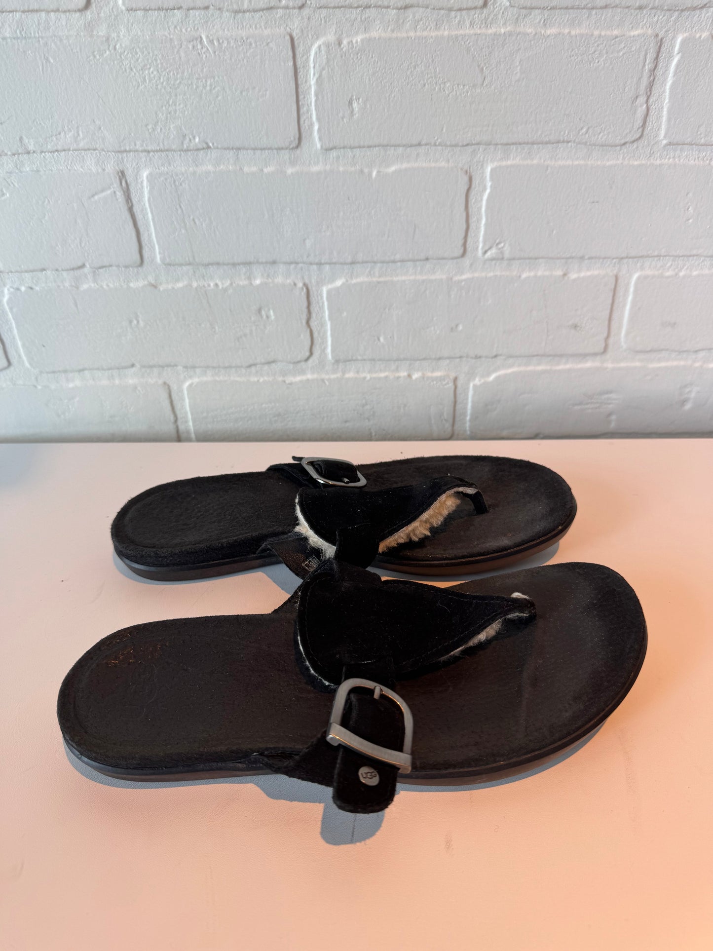 Sandals Designer By Ugg In Black, Size: 7