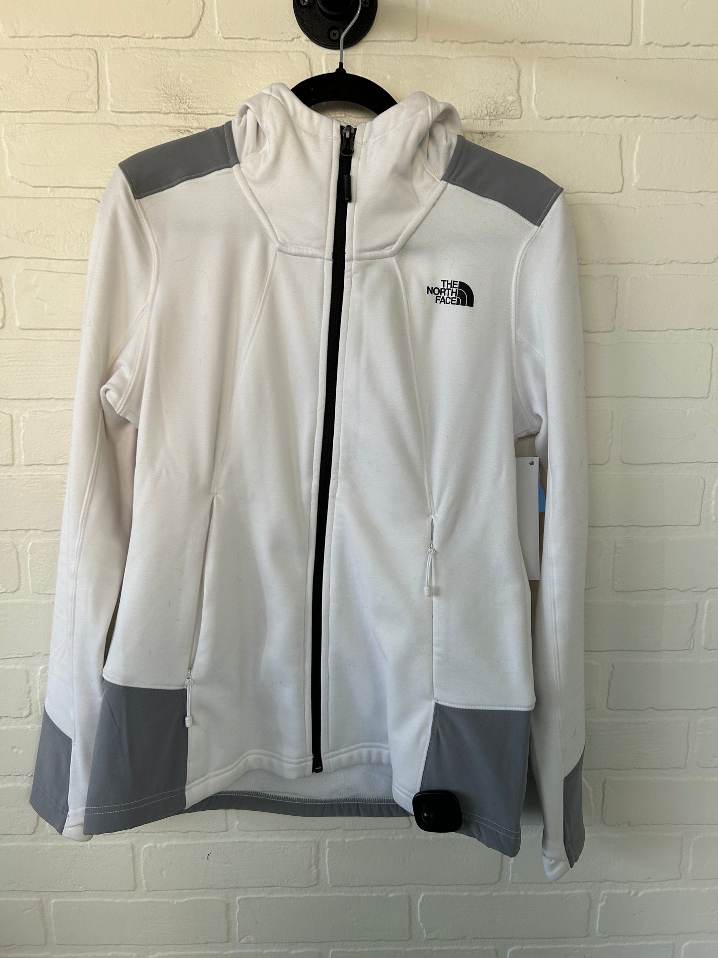 Athletic Jacket By The North Face In Grey & White, Size: M