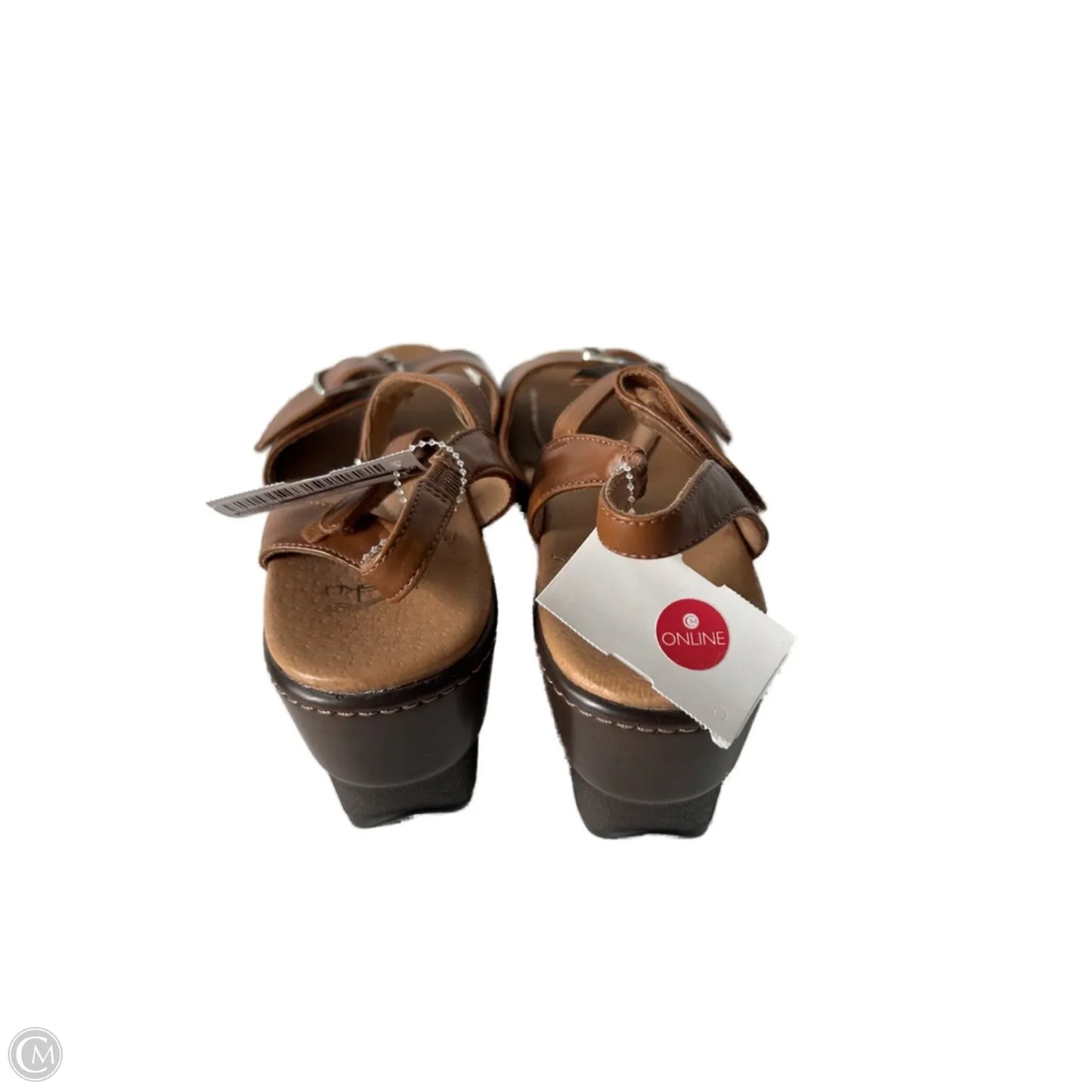 Sandals Heels Wedge By Dansko In Brown, Size: 9.5