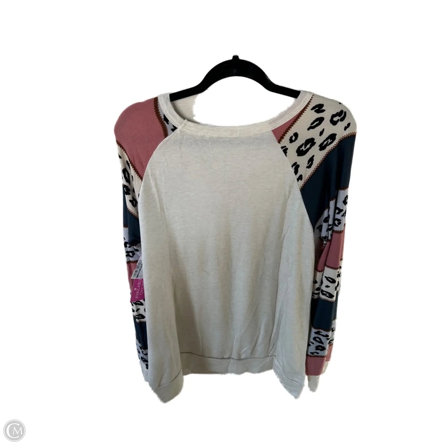 Top Long Sleeve By Clothes Mentor In Cream & Pink, Size: S