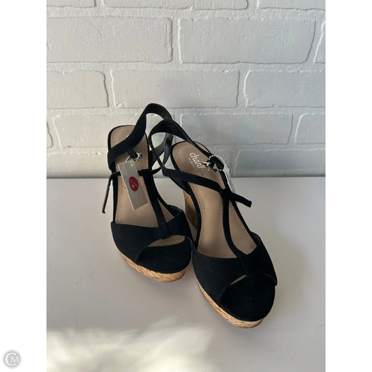 Sandals Heels Wedge By Charles By Charles David In Black & Tan, Size: 7