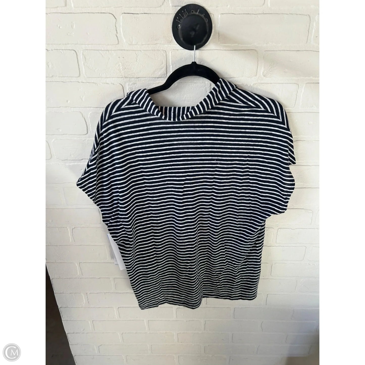 Top Short Sleeve By Chicos In Blue & White, Size: M