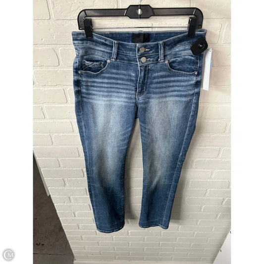 Jeans Straight By Buckle Black In Blue Denim, Size: 4