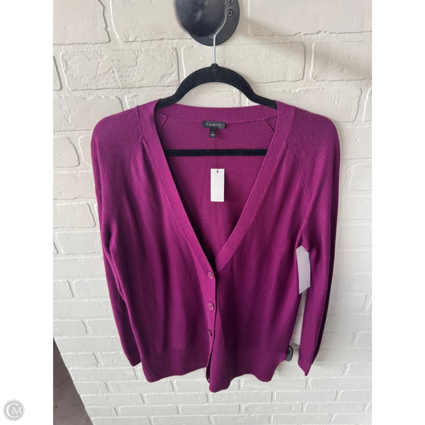 Sweater Cardigan By Talbots In Purple, Size: S