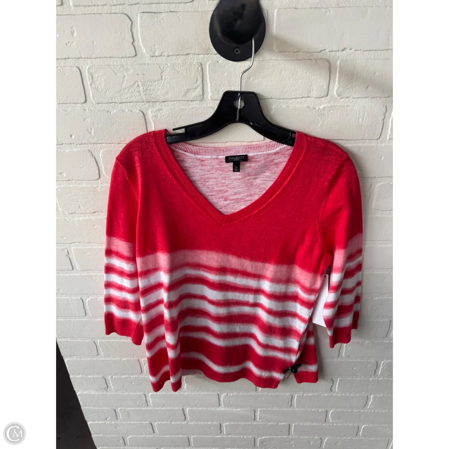 Sweater By Talbots In Red & White, Size: Sp