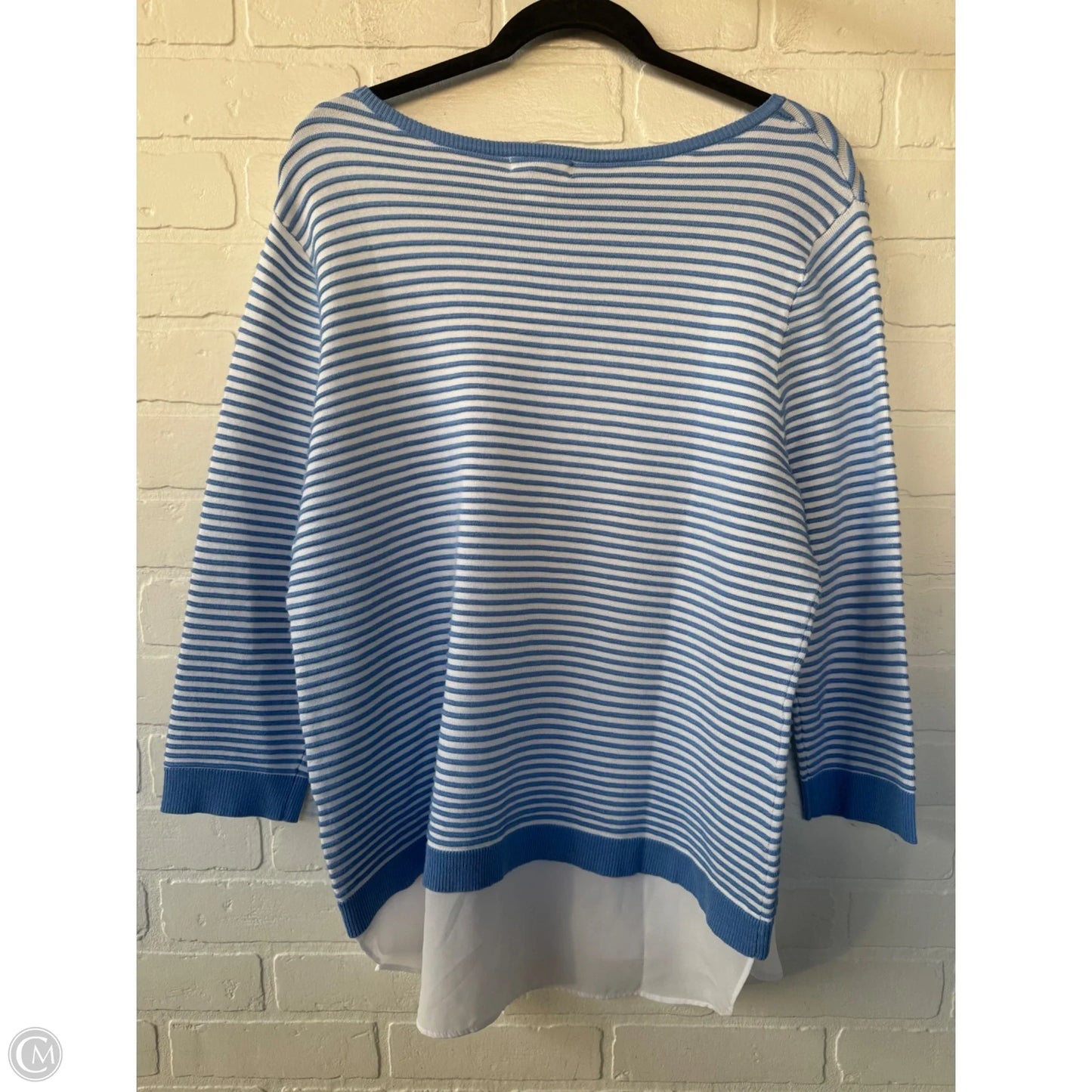 Sweater By Croft And Barrow In Blue & White, Size: M