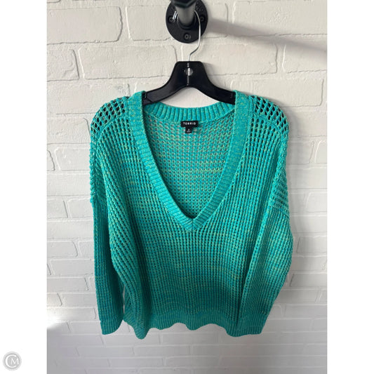 Sweater By Torrid In Blue & Green, Size: L