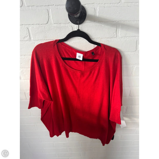 Sweater Short Sleeve By Cabi In Red, Size: M