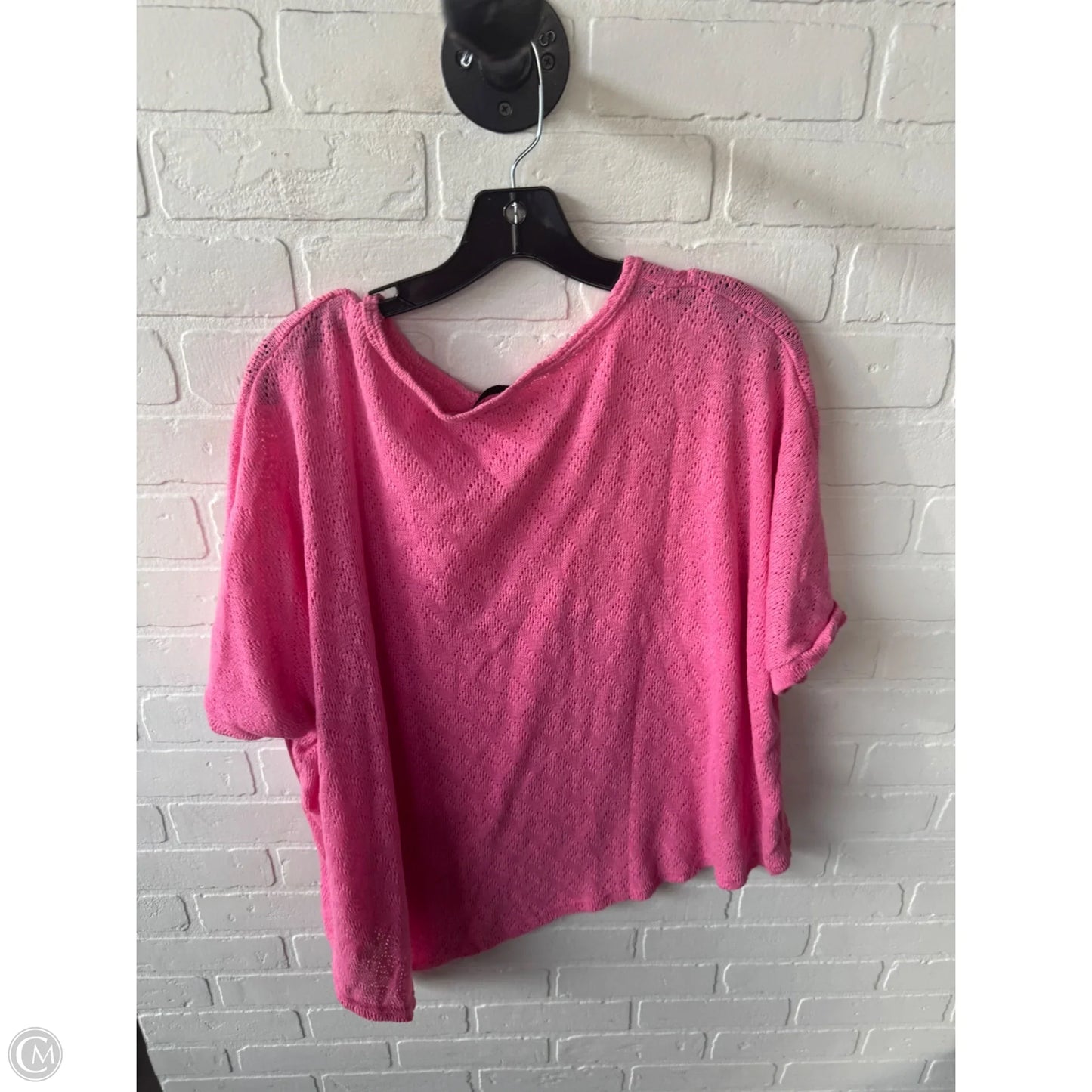 Sweater Short Sleeve By Heimish Usa In Pink, Size: L