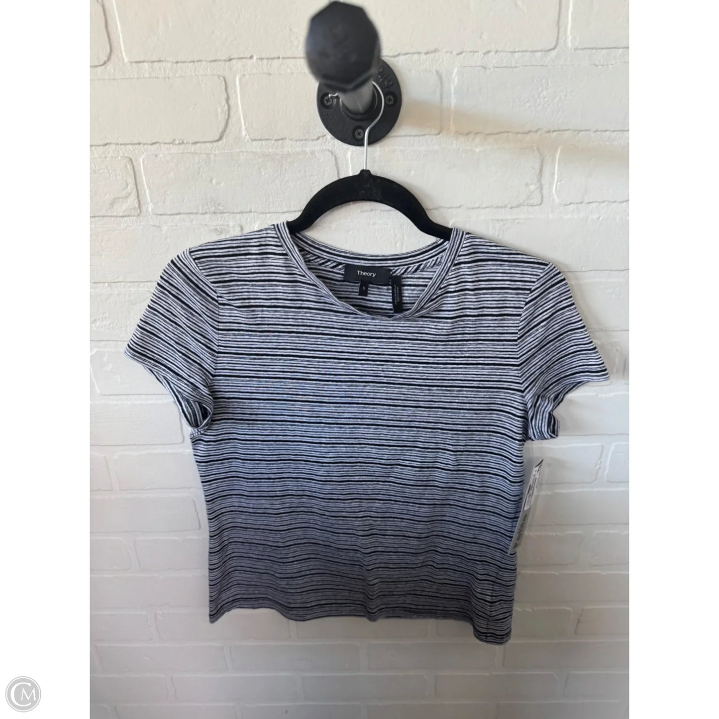 Top Short Sleeve Basic By Theory In Black & White, Size: Sp