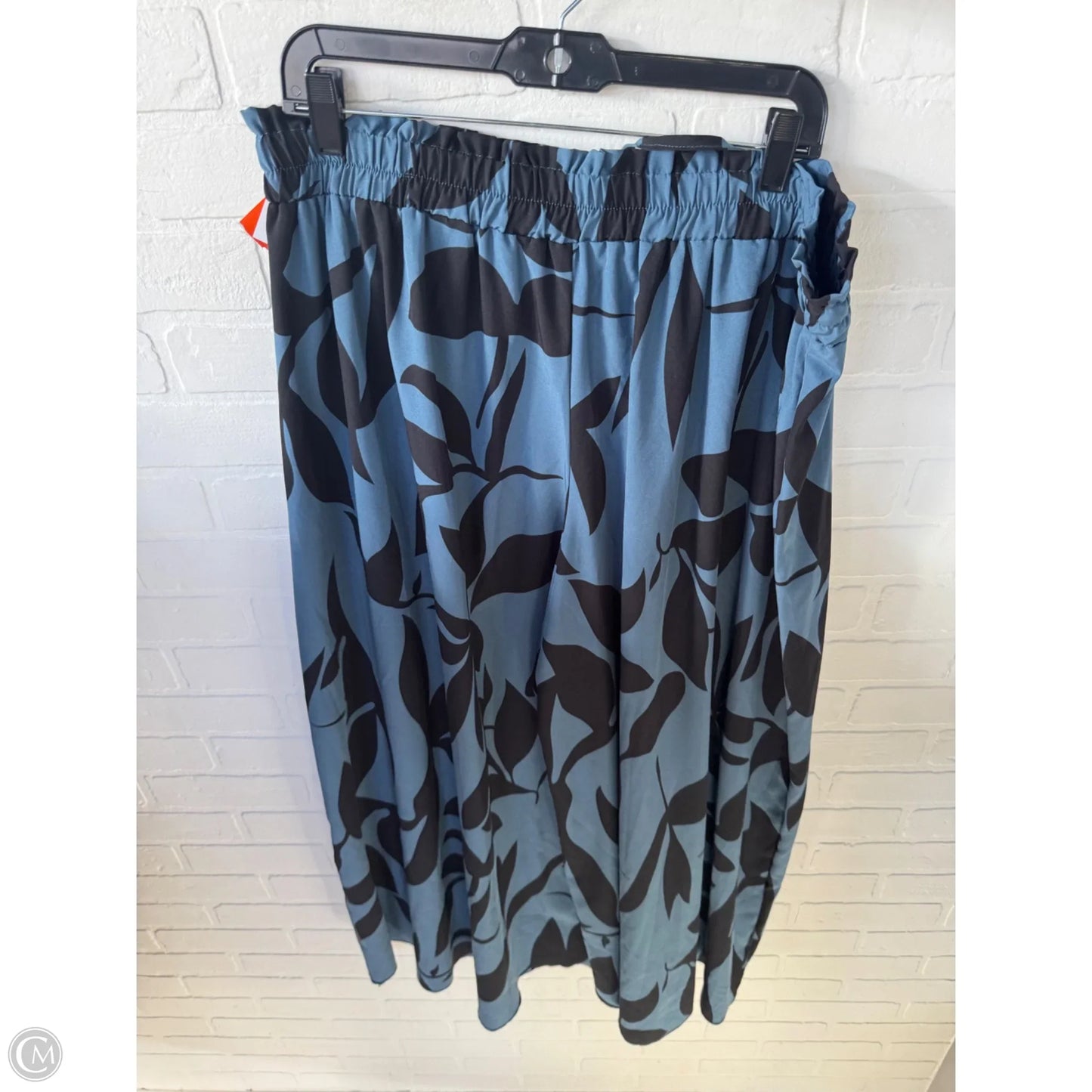 Pants Wide Leg By Shein In Black & Blue, Size: 22