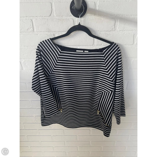 Top 3/4 Sleeve By Chicos In Black & White, Size: M
