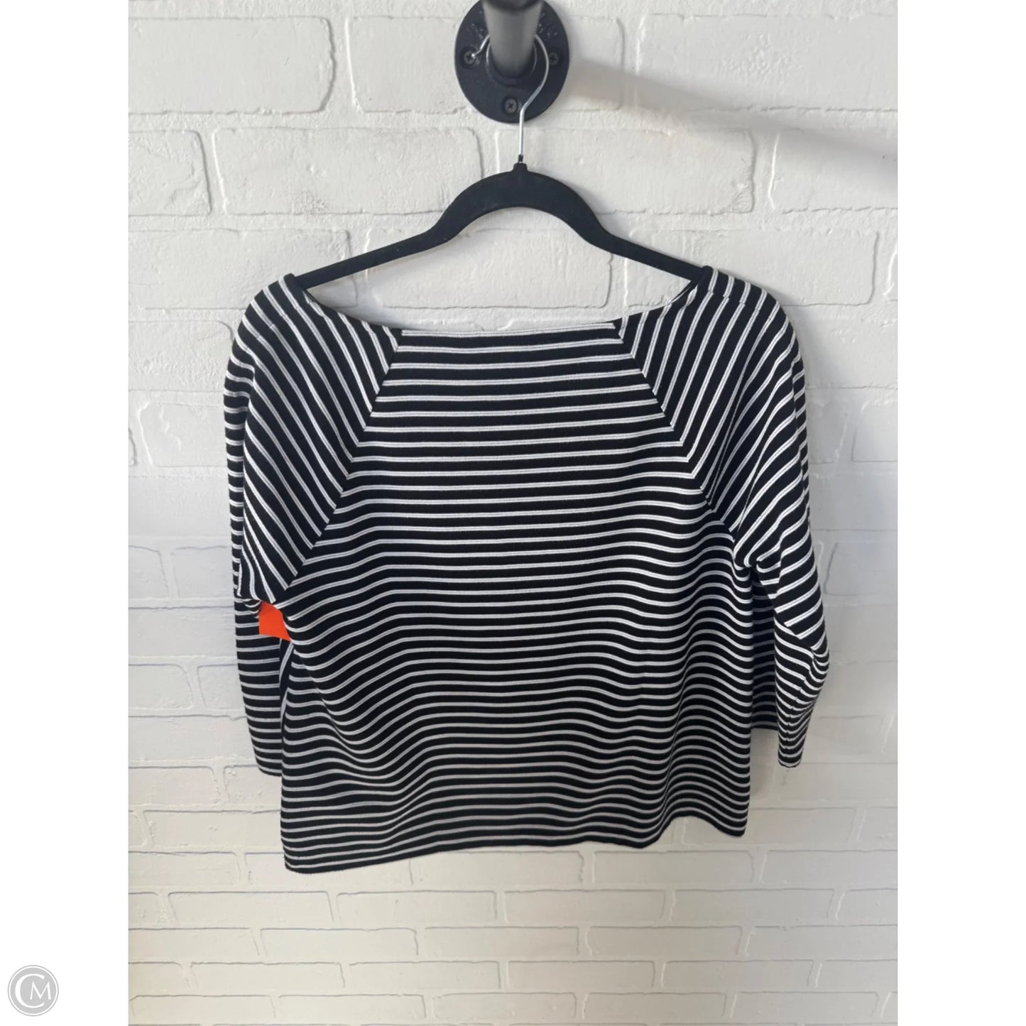 Top 3/4 Sleeve By Chicos In Black & White, Size: M