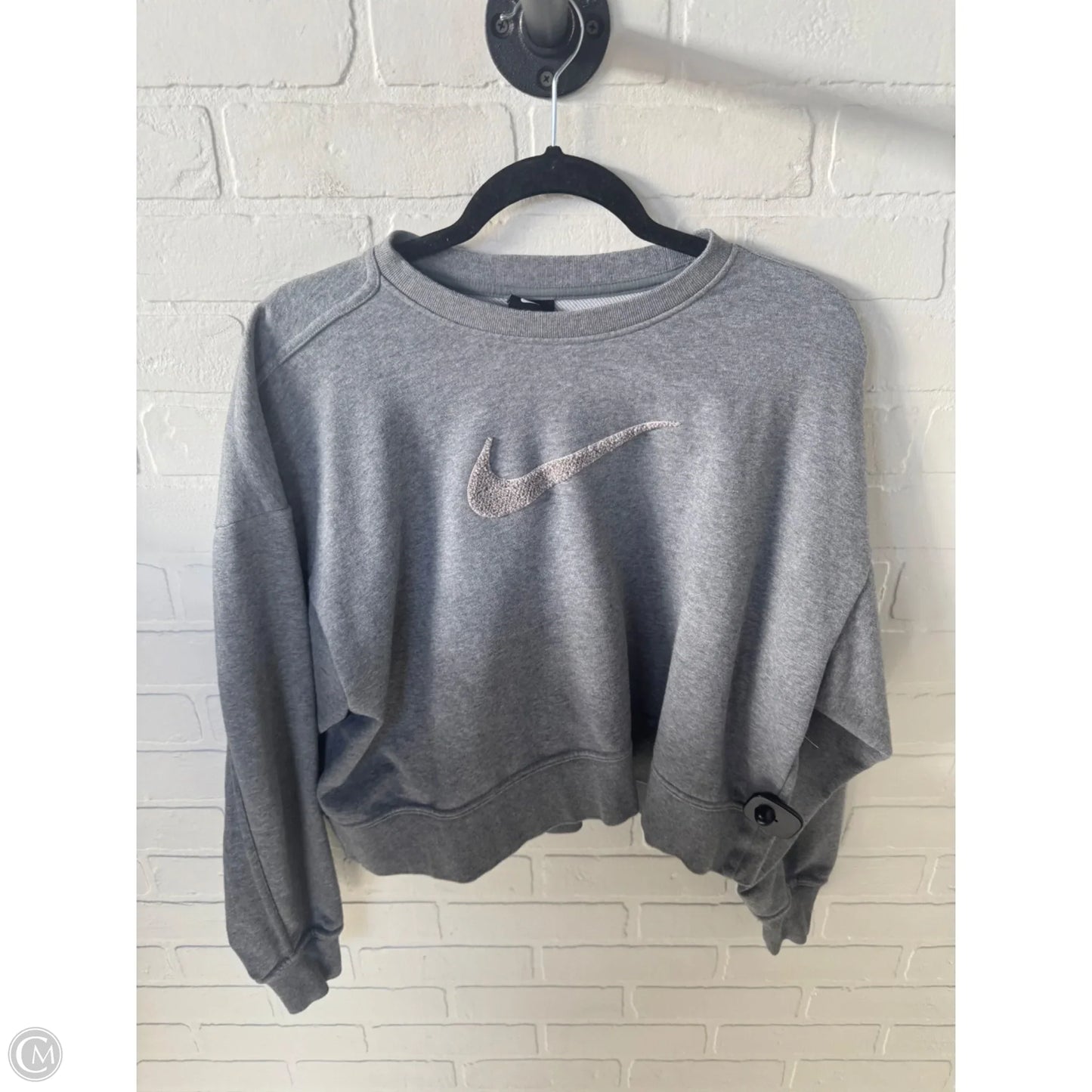 Sweatshirt Crewneck By Nike In Grey, Size: M
