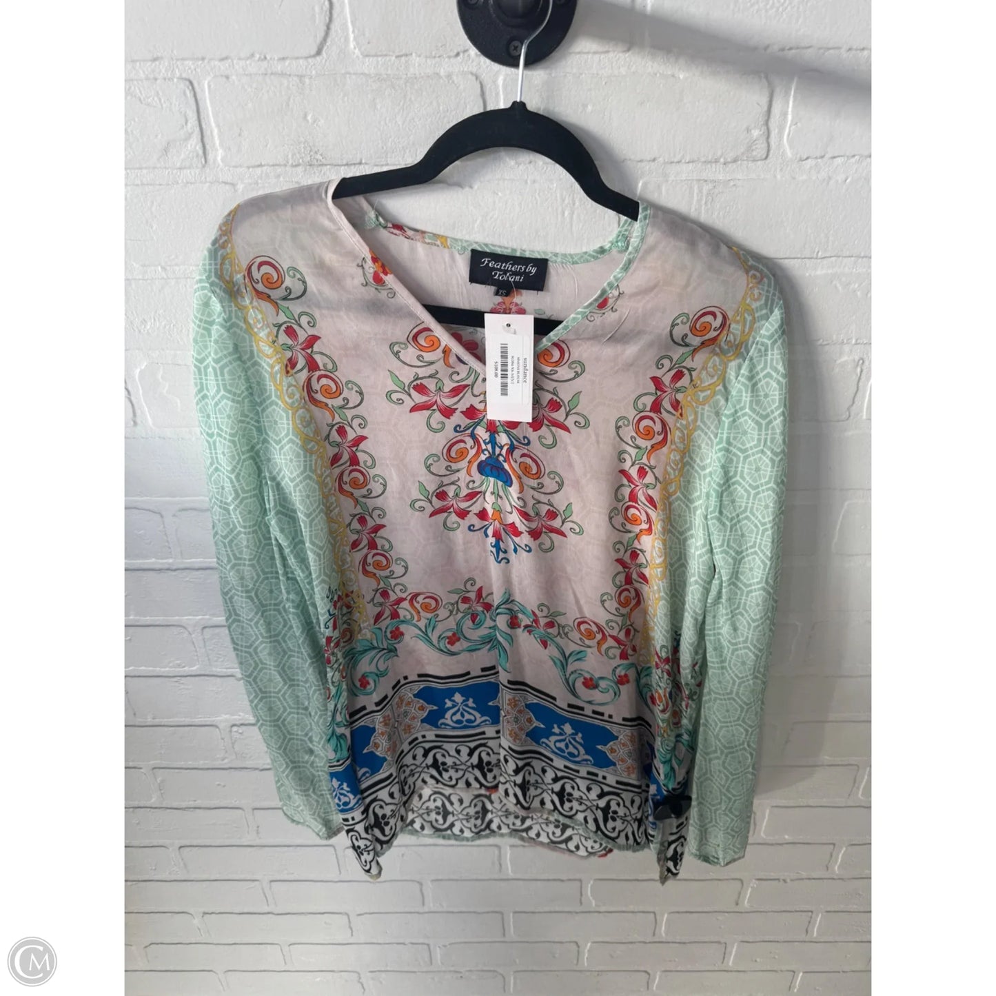 Top Long Sleeve By Sundance In Green & Tan, Size: Xs