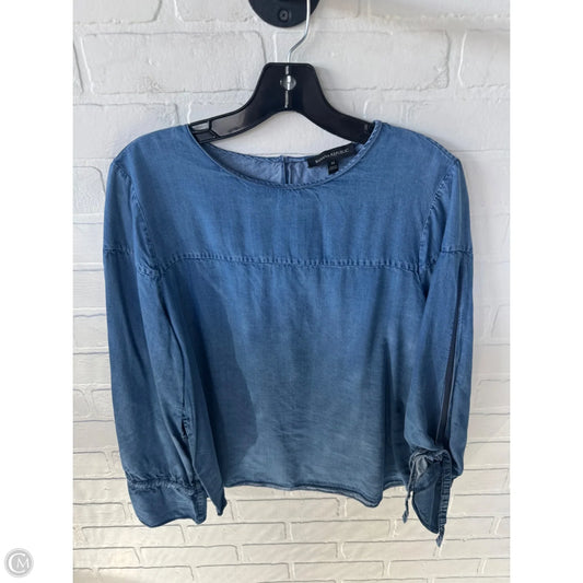 Top Long Sleeve By Banana Republic In Blue Denim, Size: M