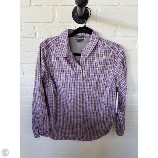 Top Long Sleeve By Eddie Bauer In Brown & Purple, Size: M