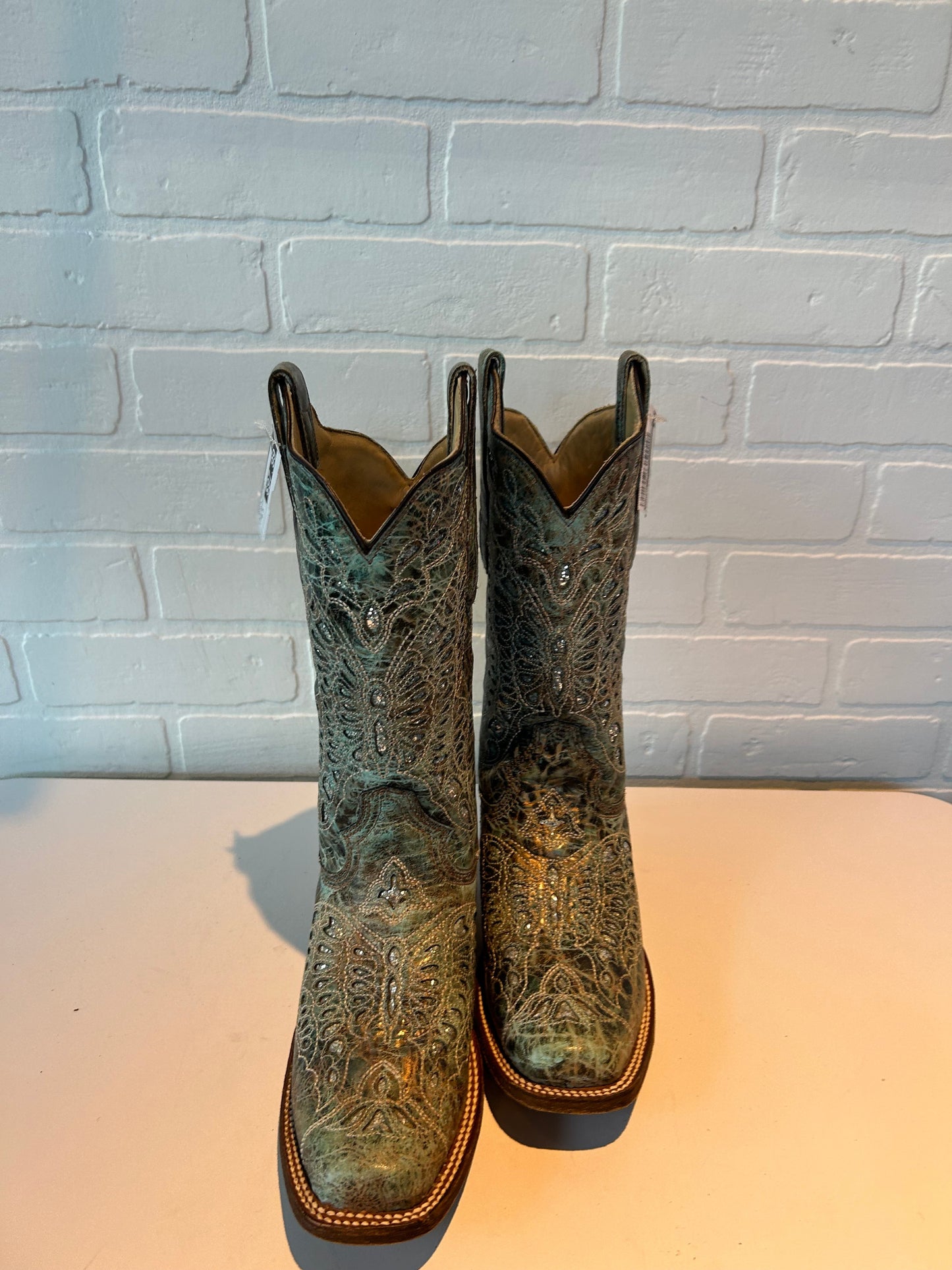 Boots Western By Corral In Green & Silver, Size: 6.5