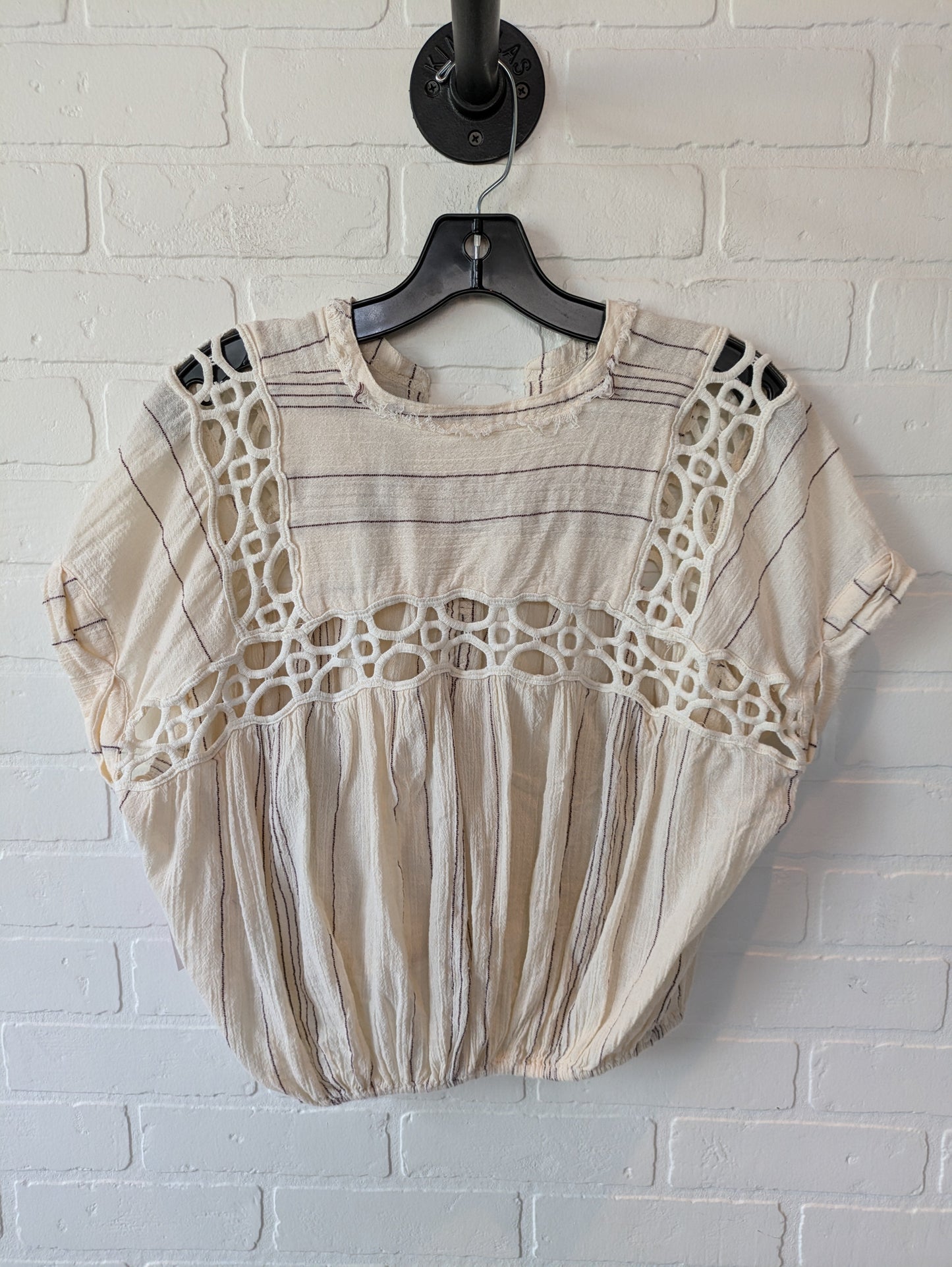 Top Short Sleeve By Free People In Beige, Size: M