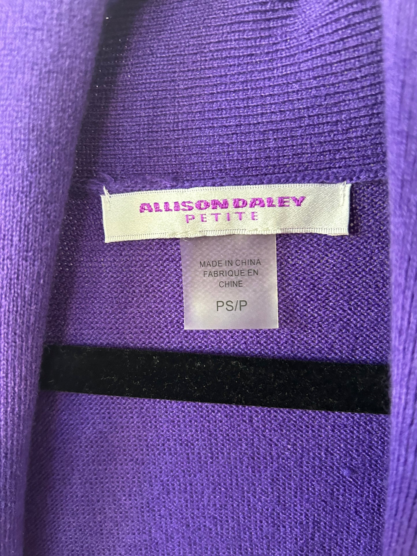 Sweater Cardigan By Allison Daley In Purple, Size: Petite   S