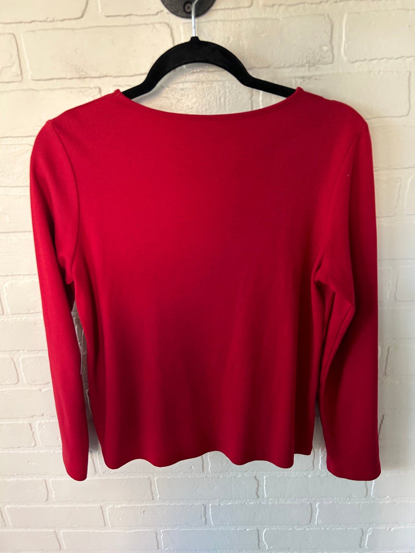 Top Long Sleeve By Charter Club In Red, Size: M