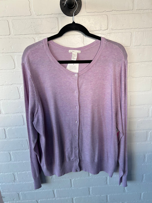 Sweater Cardigan By H&m In Purple, Size: Xl