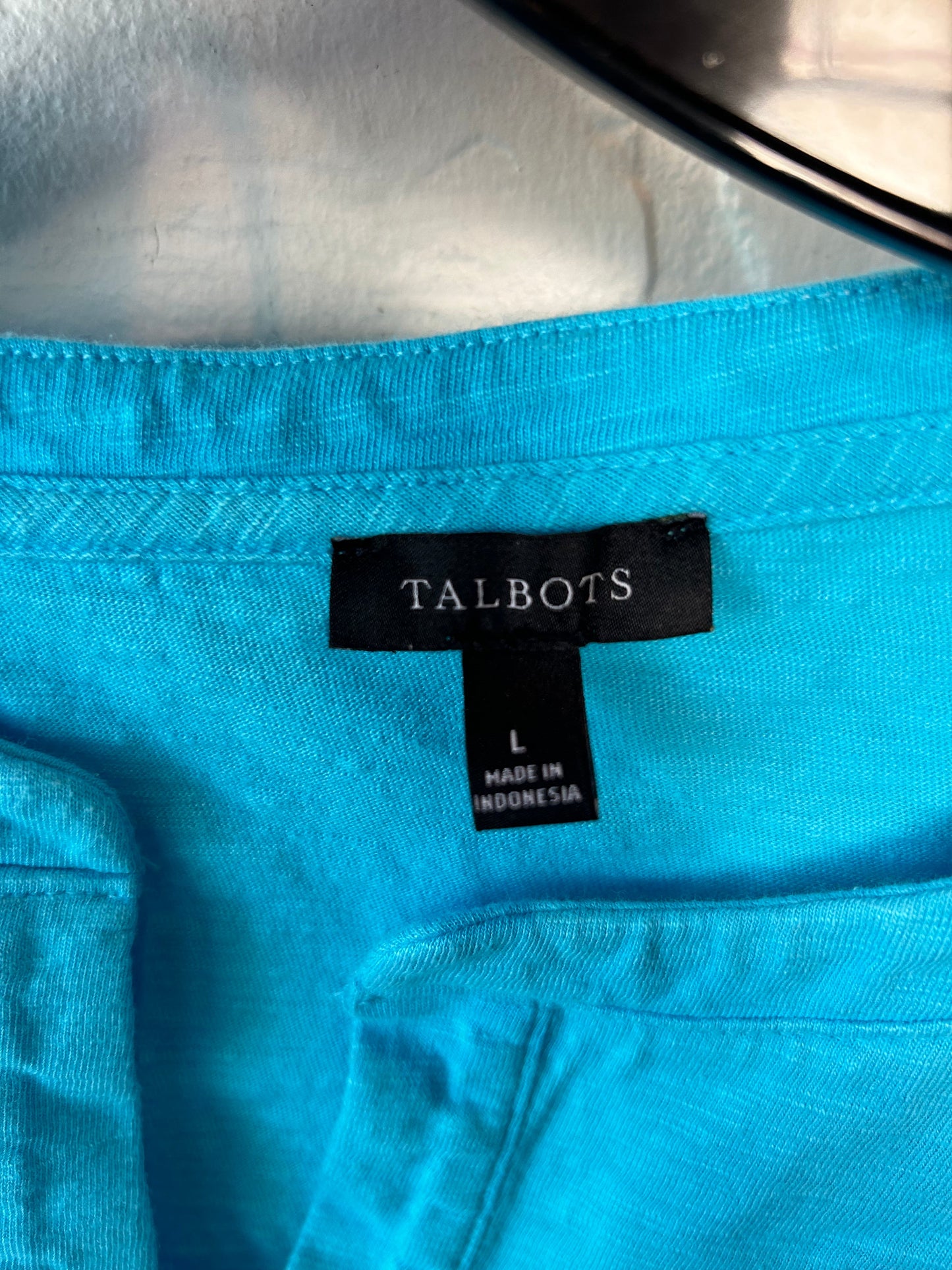 Top Short Sleeve By Talbots In Blue, Size: L