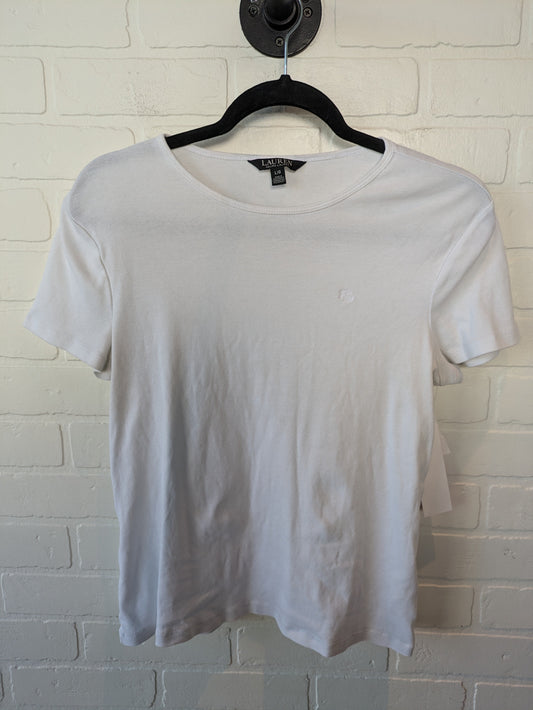 Top Short Sleeve Basic By Lauren By Ralph Lauren In White, Size: L