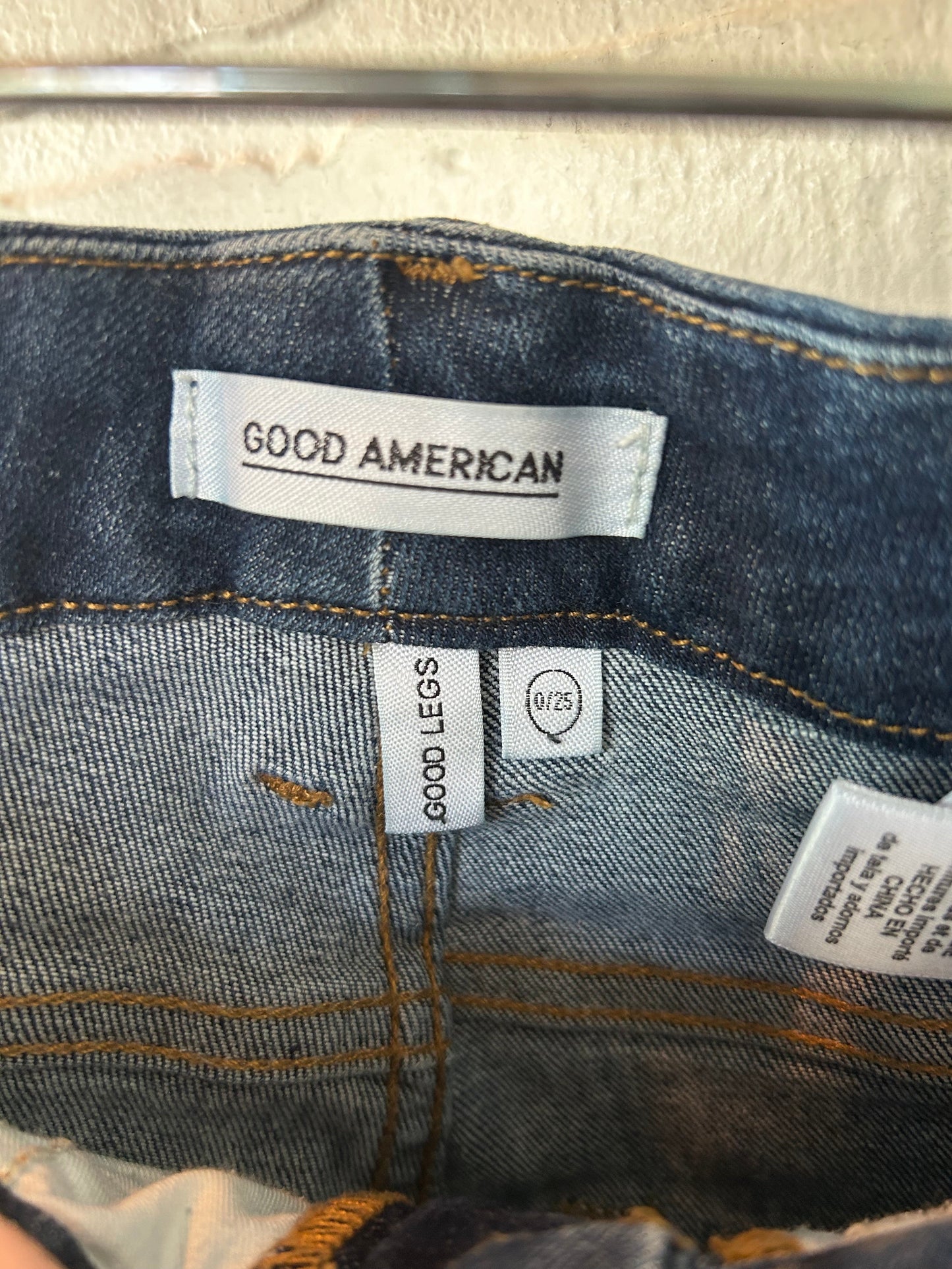 Jeans Skinny By Good American In Blue Denim, Size: 0