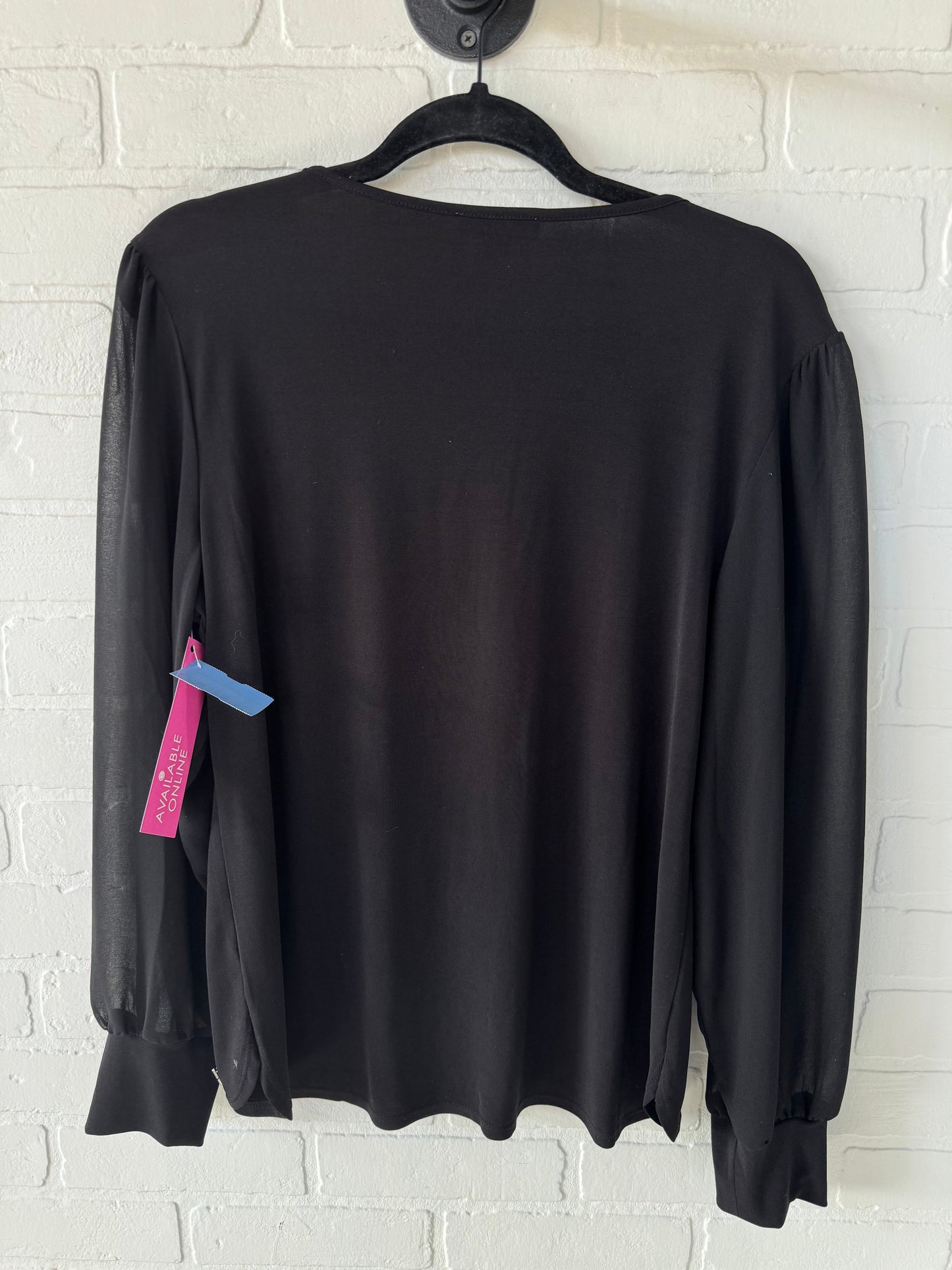 Top Long Sleeve By Calvin Klein In Black, Size: M