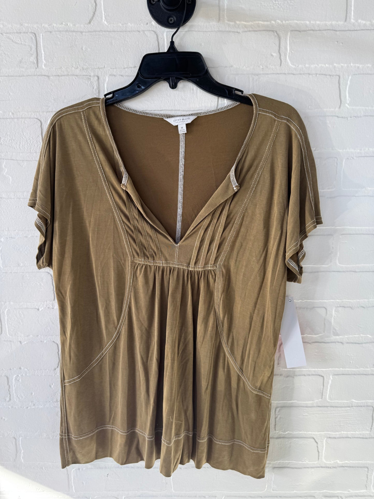 Top Short Sleeve Basic By Lucky Brand In Green, Size: M