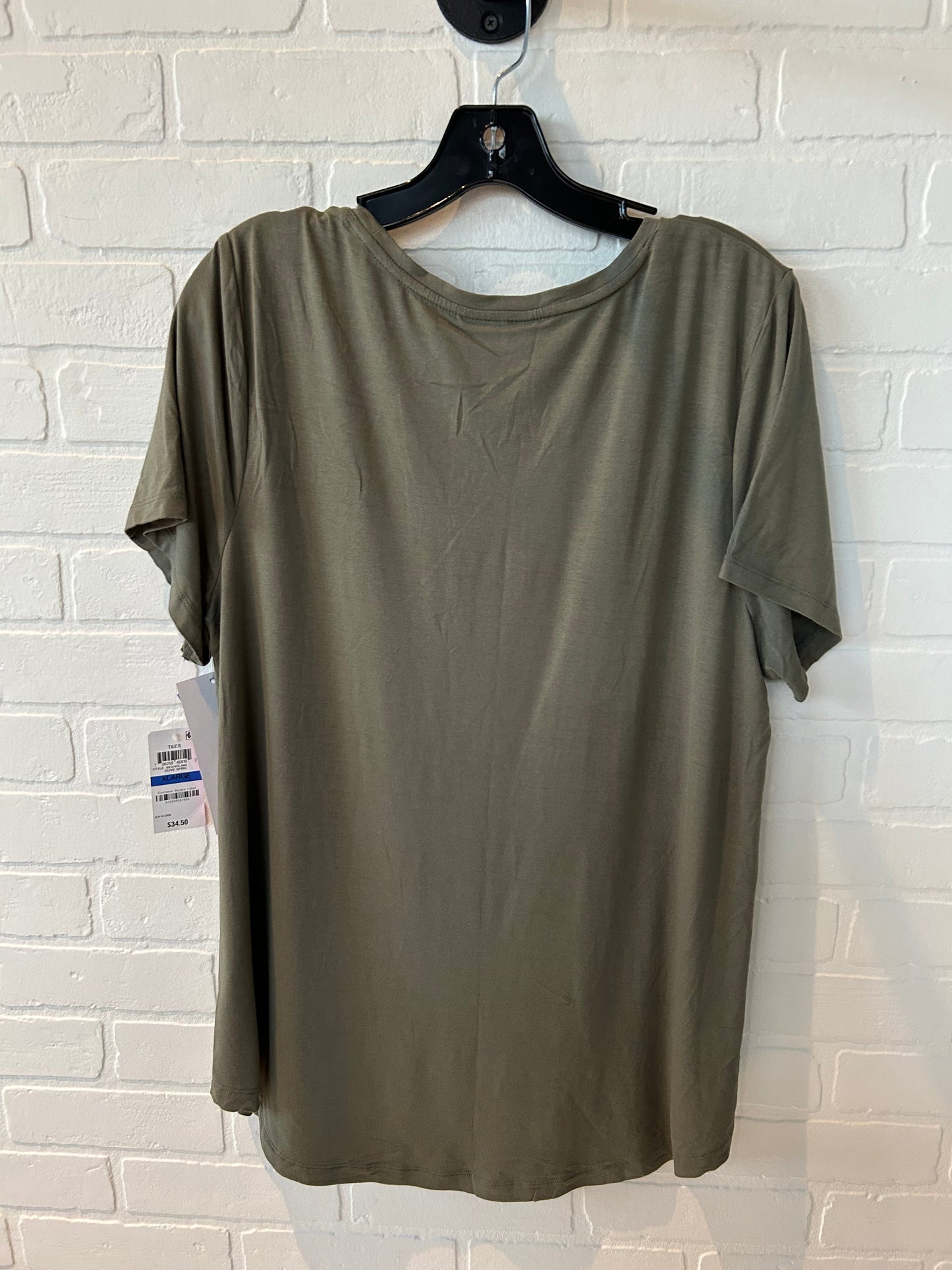 Top Short Sleeve Basic By Jm Collections In Green, Size: Xl