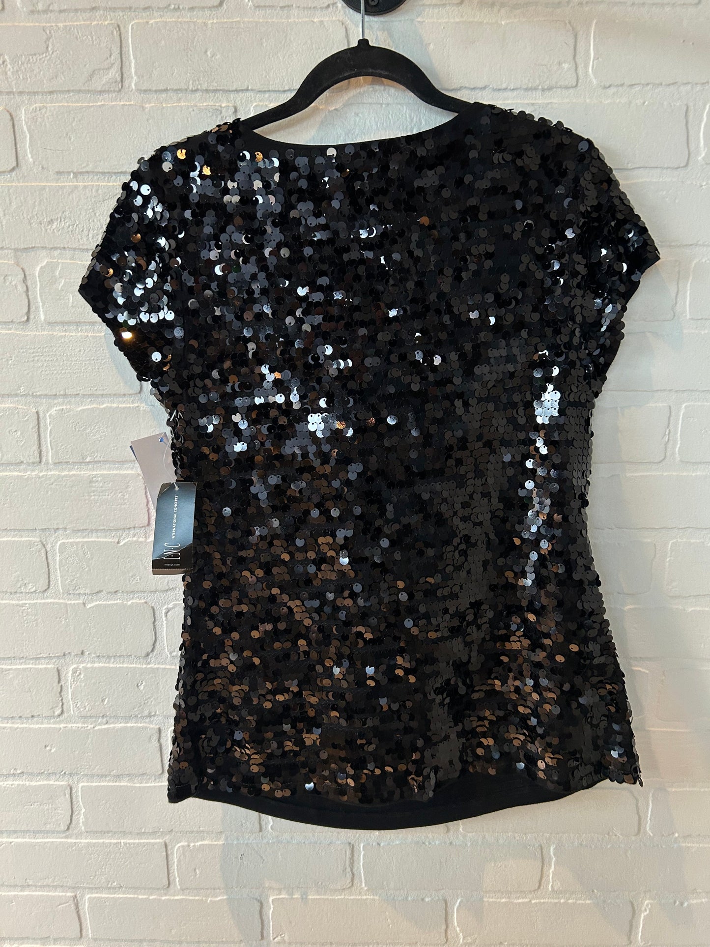 Top Short Sleeve By Inc In Black, Size: L