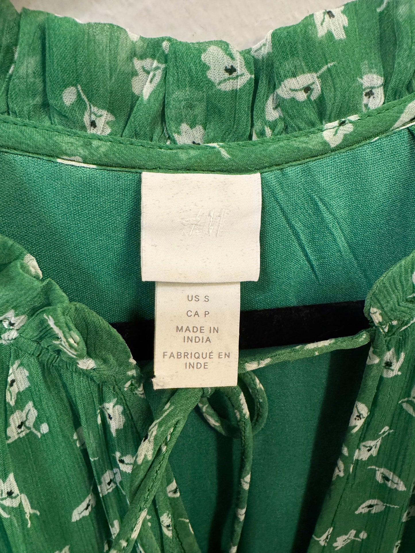 Dress Casual Midi By H&m In Green & White, Size: S