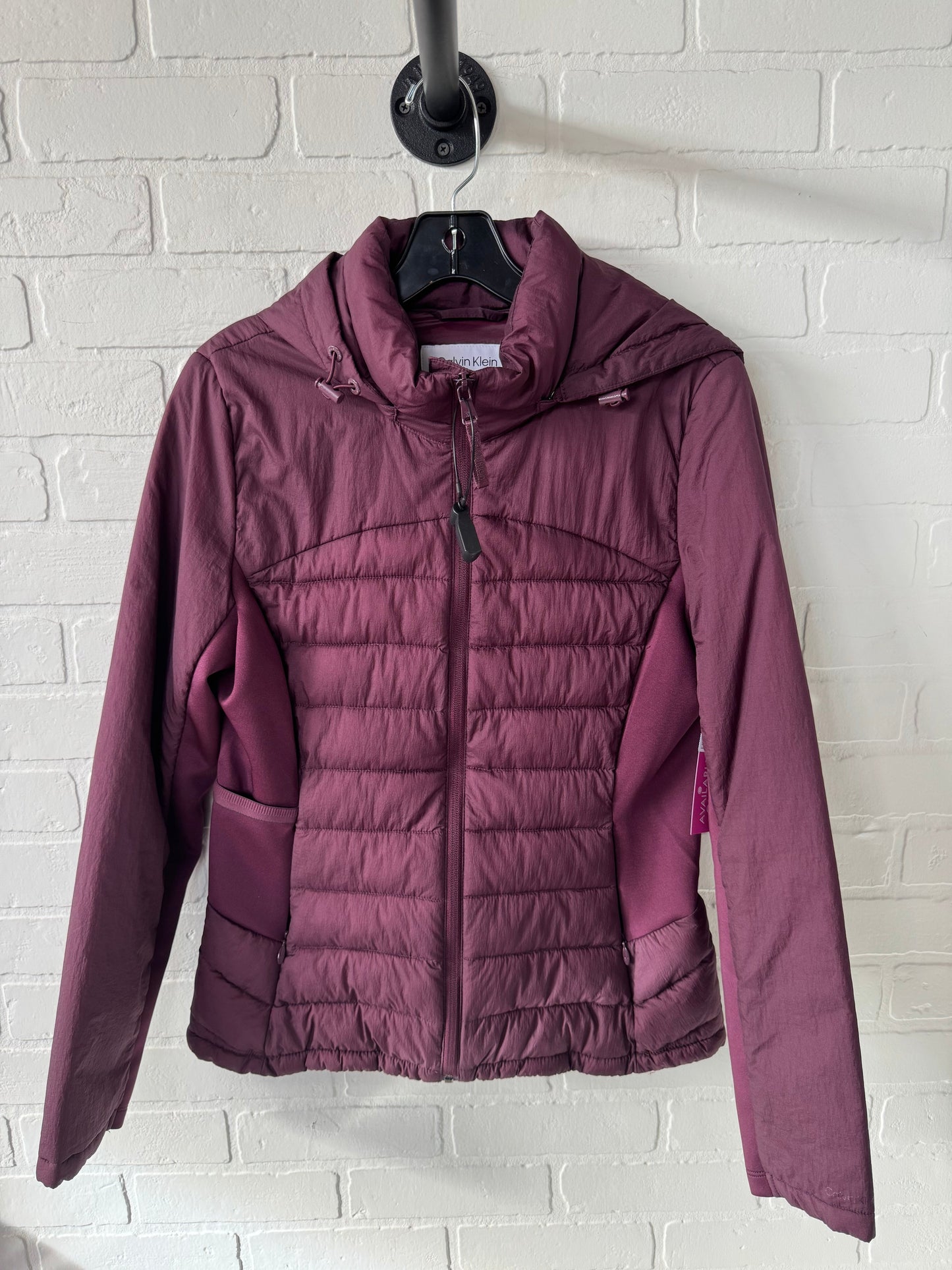 Jacket Puffer & Quilted By Calvin Klein In Purple, Size: M