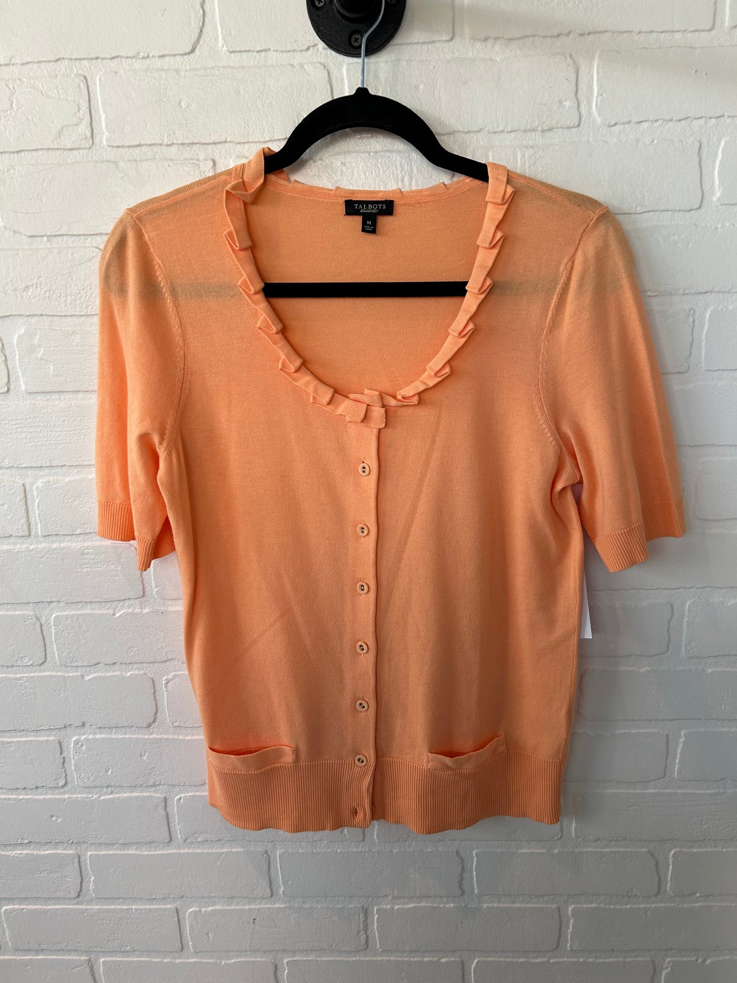 Sweater Short Sleeve By Talbots In Orange, Size: M