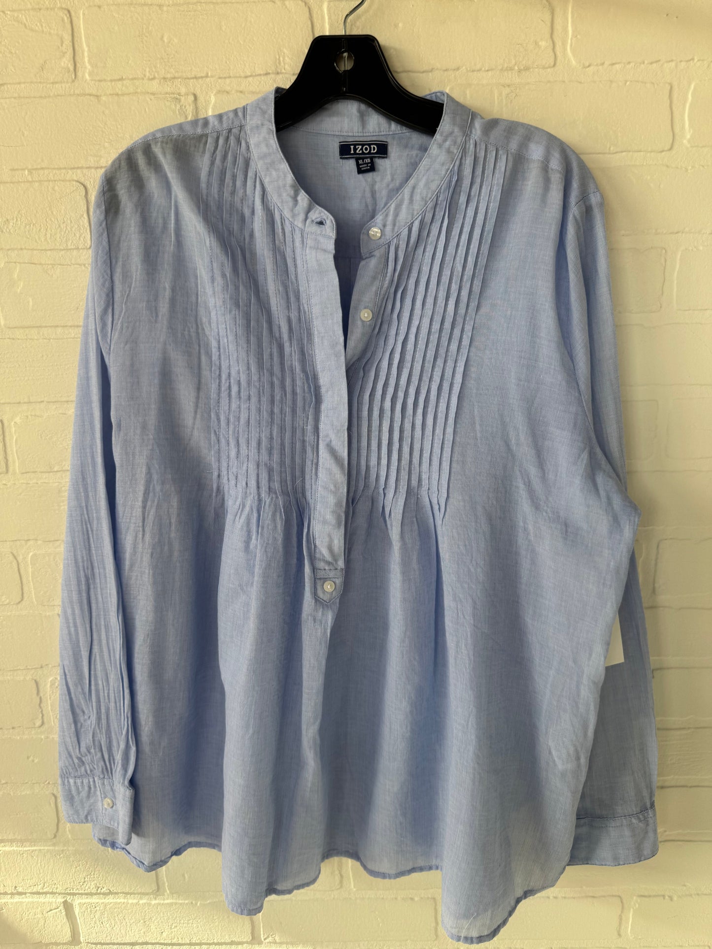 Top Long Sleeve By Izod In Blue, Size: Xl