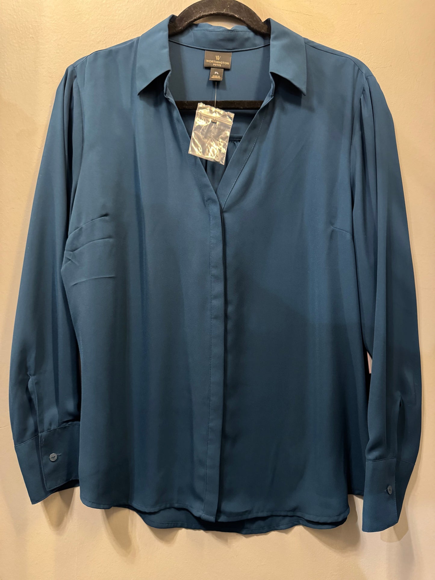 Top Long Sleeve By Worthington In Teal, Size: Lp